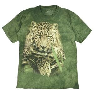 The Mountain Leopard T-Shirt Youth XL Green Animal Graphic Vintage Retro Tee Y2K